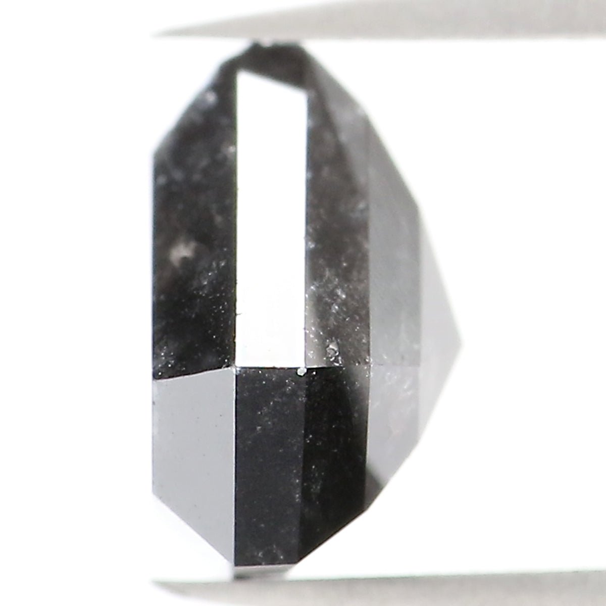 3.03 Ct Natural Loose Shield Shape Diamond Salt And Pepper Shield Cut Diamond 8.20 MM Black Gray Color Shield Shape Rose Cut Diamond QL1117
