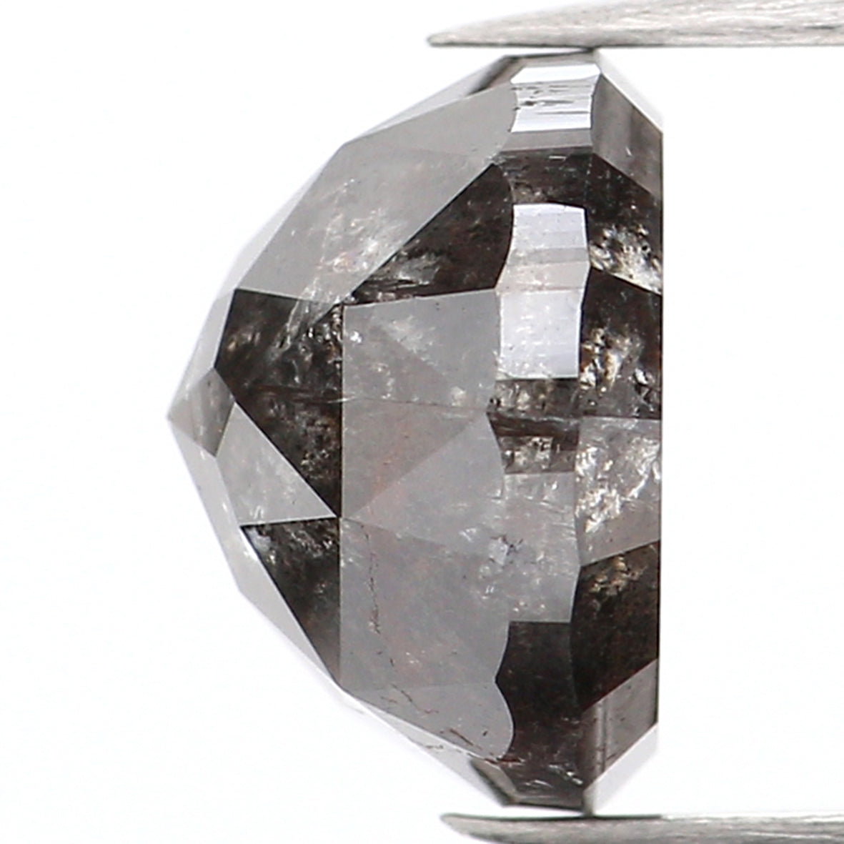 2.00 Ct Natural Loose Round Rose Cut Diamond Black Grey Color Rose Cut Diamond 7.20 MM Natural Loose Salt And Pepper Rose Cut Diamond QL674