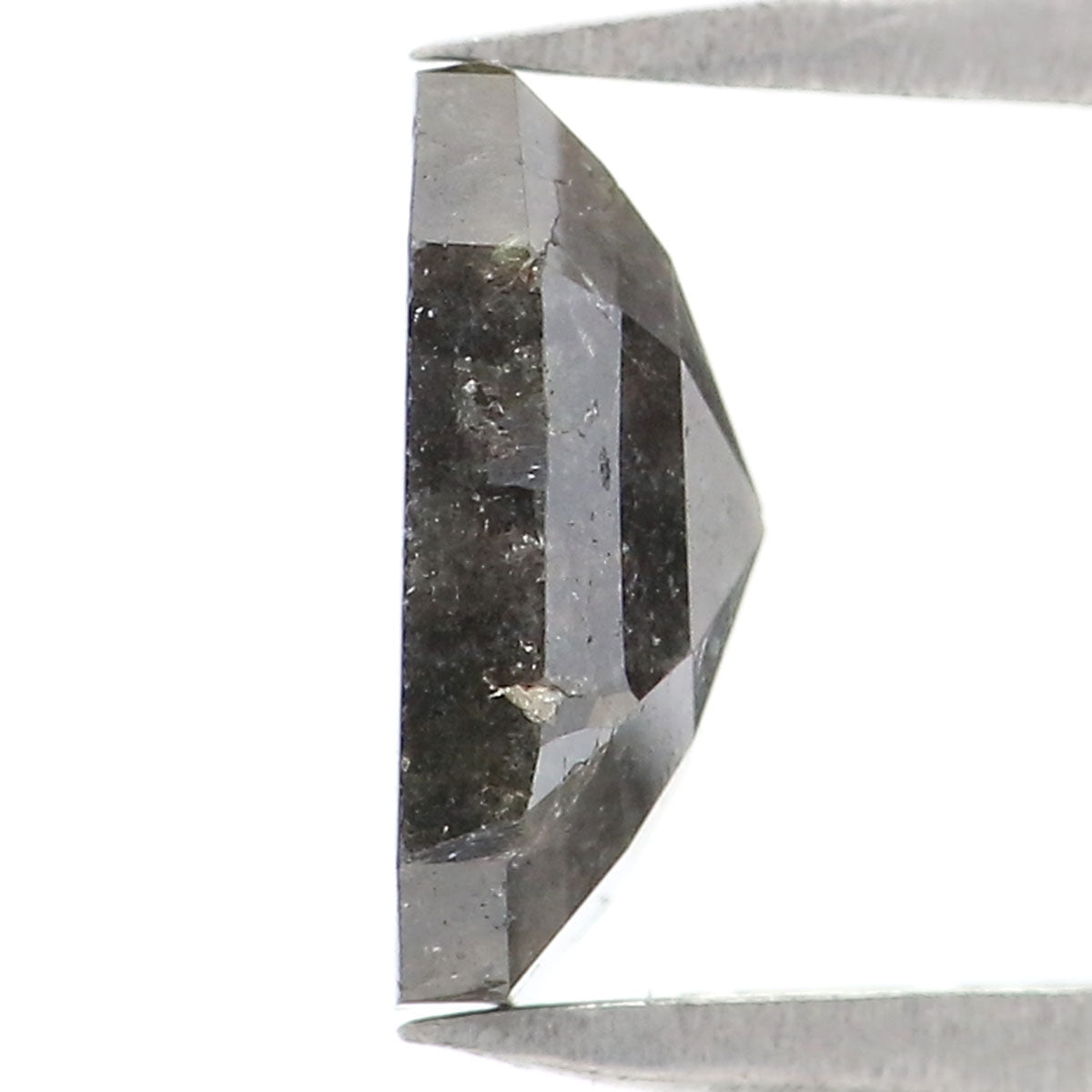 1.40 CT Natural Loose Emerald Shape Diamond Salt And Pepper Emerald Diamond 8.00 MM Natural Black Grey Color Emerald Rose Cut Diamond LQ7127