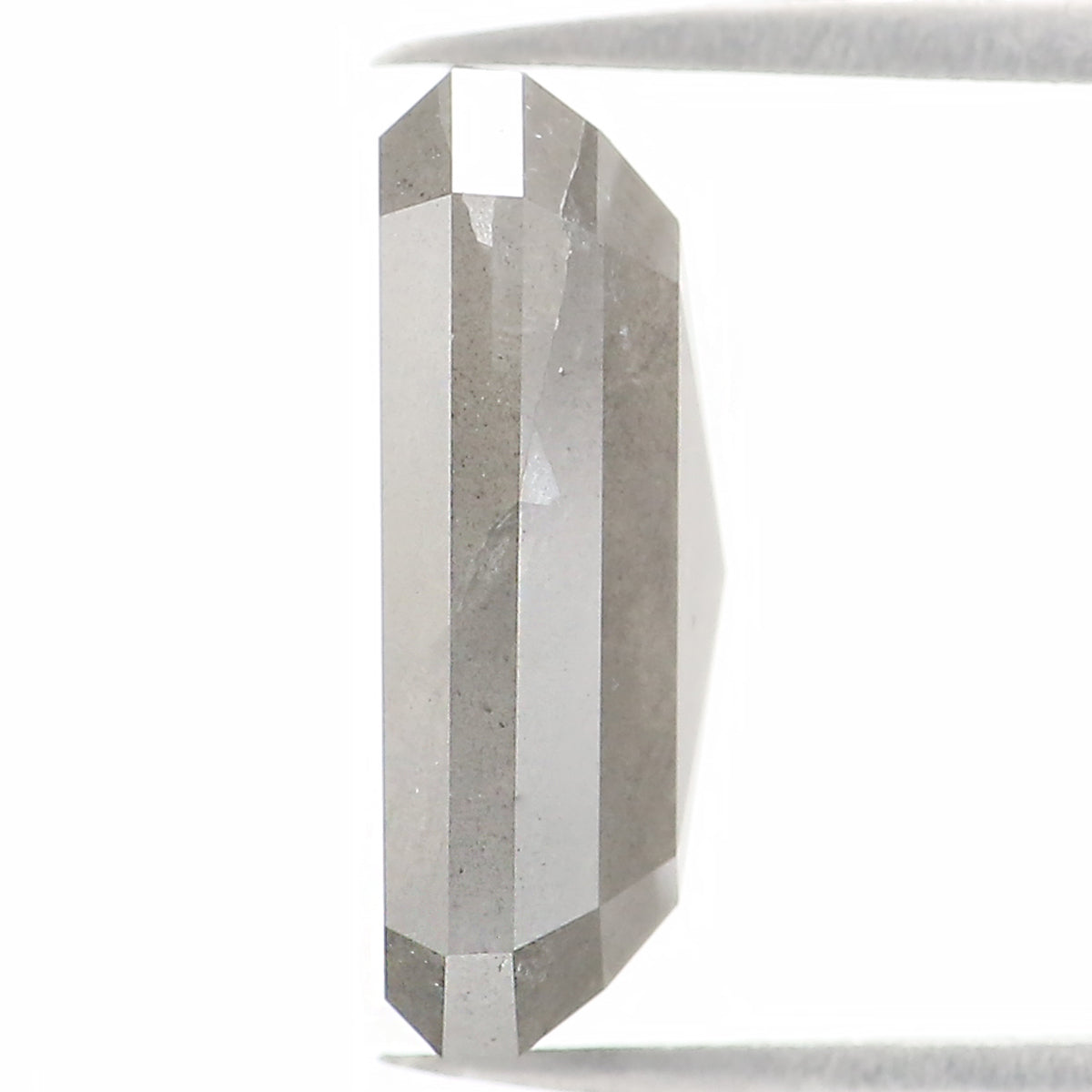 3.06 CT Natural Loose Emerald Shape Diamond Salt And Pepper Emerald Shape Diamond 10.50 MM Grey Color Emerald Rose Cut Diamond QL1155