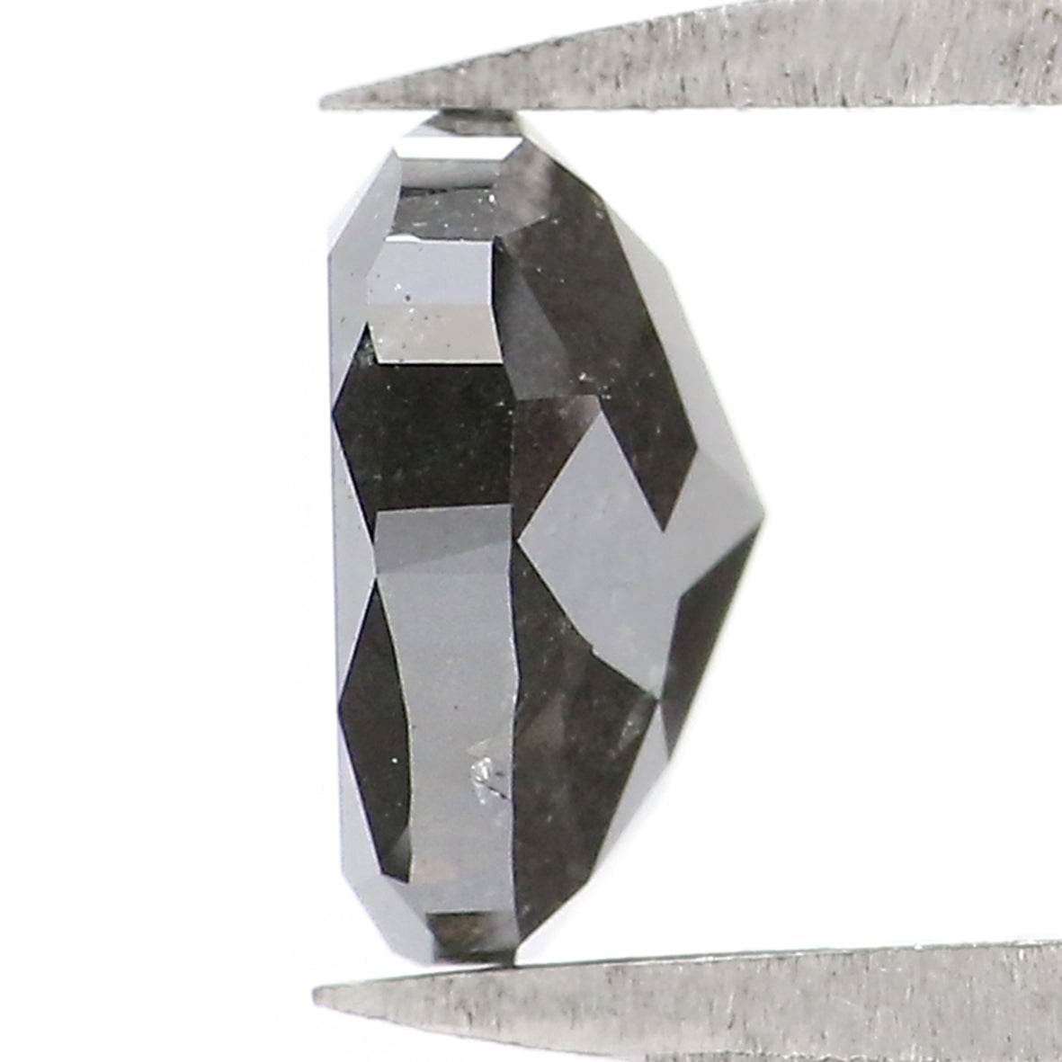 1.45 CT Natural Loose Heart Shape Diamond Salt And Pepper Heart Rose Cut Diamond 6.45 MM Black Grey Color Heart Rose Cut Diamond QL1943