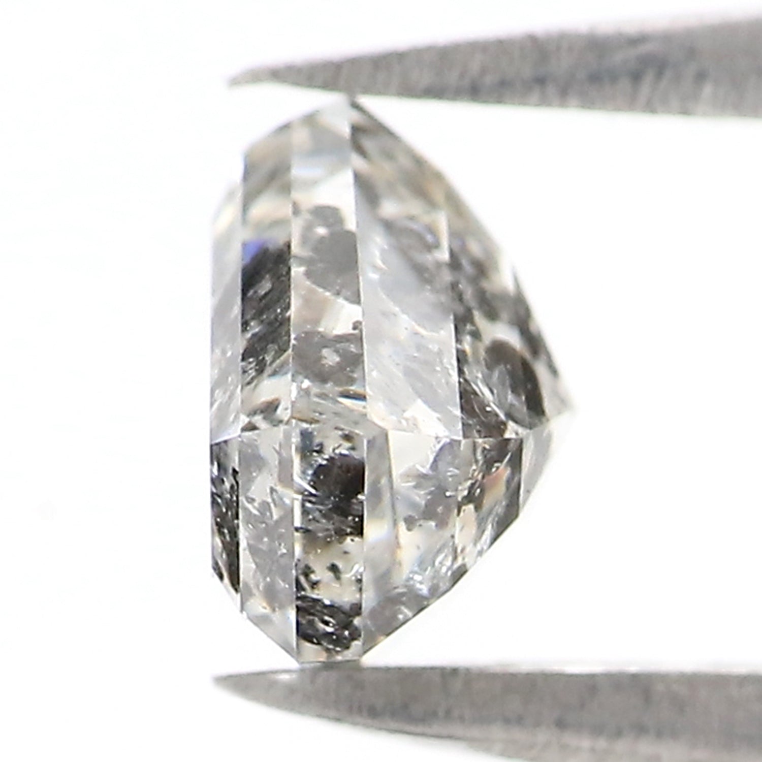 1.12 Ct Natural Loose Shield Shape Diamond Salt And Pepper Diamond 5.60 MM Natural Diamond Black Grey Color Shield Rose Cut Diamond QL2593