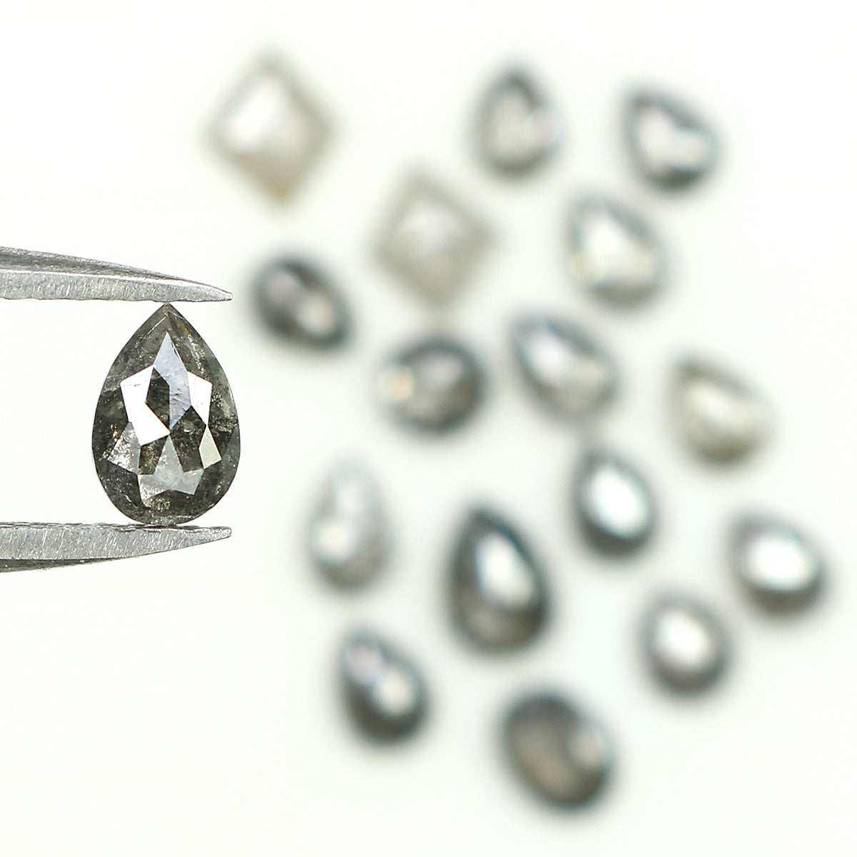 2.67 CT Natural Loose Mix Shape Diamond Salt And Pepper Mix Shape Diamond 3.30 MM Natural Black Grey Color Mix Shape Rose Cut Diamond LQ959