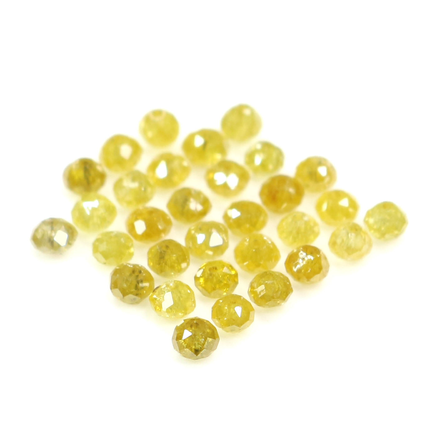 Natural Loose Bead Yellow Color Diamond 2.23 CT 2.10 MM Bead Shape Rose Cut Diamond L1705