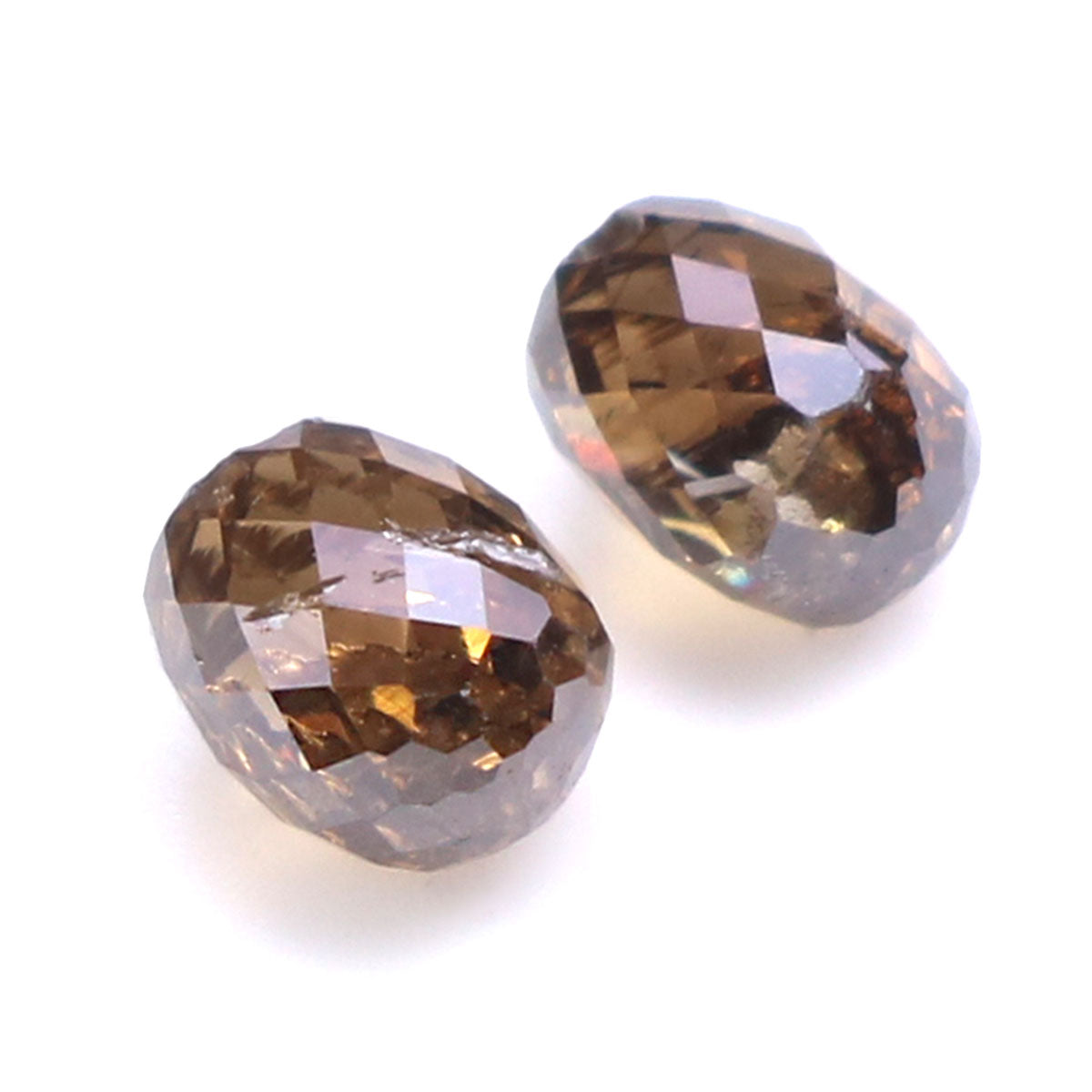 Natural Loose briolette Brown Color Diamond 0.77 CT 4.45 MM Drop Shape Rose Cut Diamond KR2254