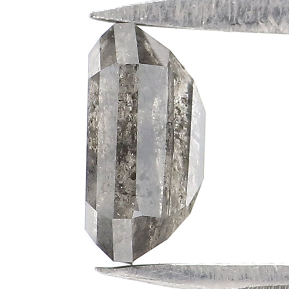 0.65 CT Natural Loose Emerald Shape Diamond Salt And Pepper Emerald Cut Diamond 5.65 MM Natural Black Grey Emerald Rose Cut Diamond LQ2530