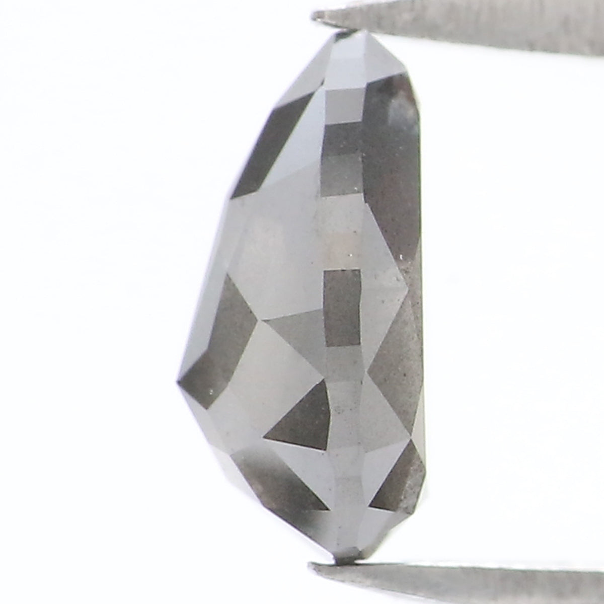 0.99 CT Natural Loose Pear Shape Diamond Salt And Pepper Pear Rose Cut Diamond 7.45 MM Natural Black Grey Color Pear Shape Diamond LQ9256