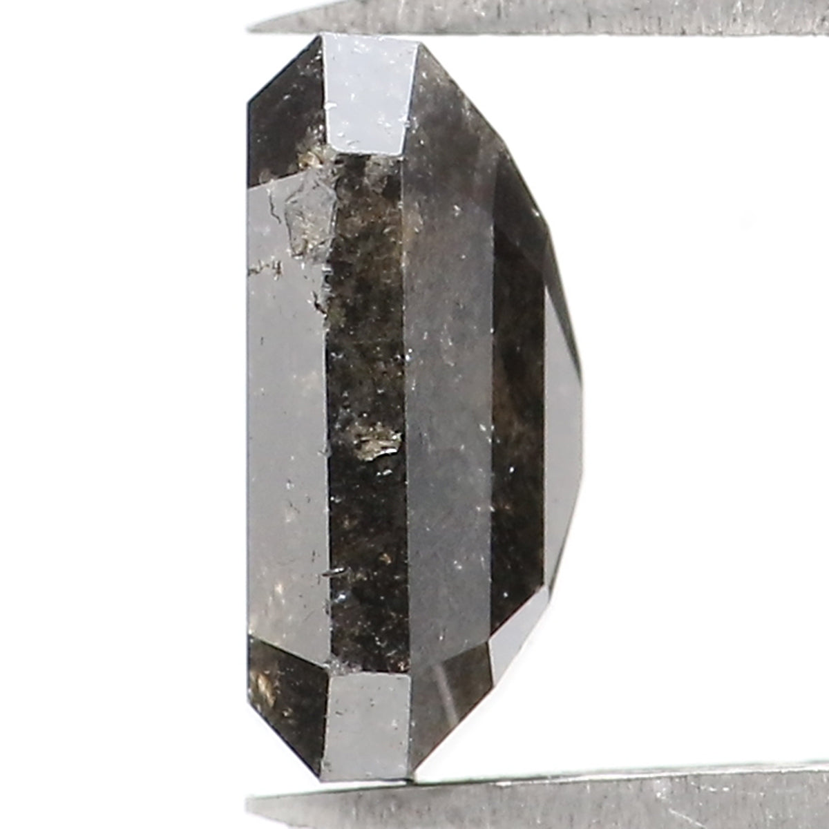 1.24 CT Natural Loose Emerald Shape Diamond Salt And Pepper Emerald Cut Diamond 7.20 MM Natural Black Grey Emerald Rose Cut Diamond LQ1332