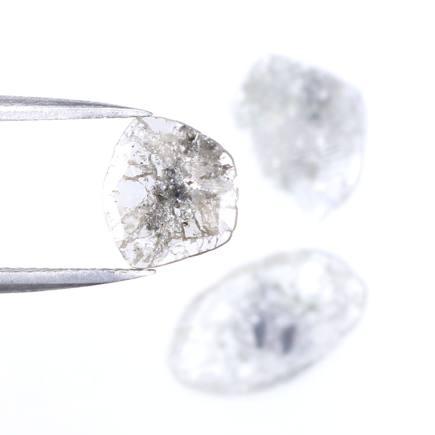 1.73 CT Natural Loose Slice Shape Diamond Grey Color Slice Cut Diamond 8.90 MM Natural Loose Grey Color Slice Irregular Cut Diamond LQ6351