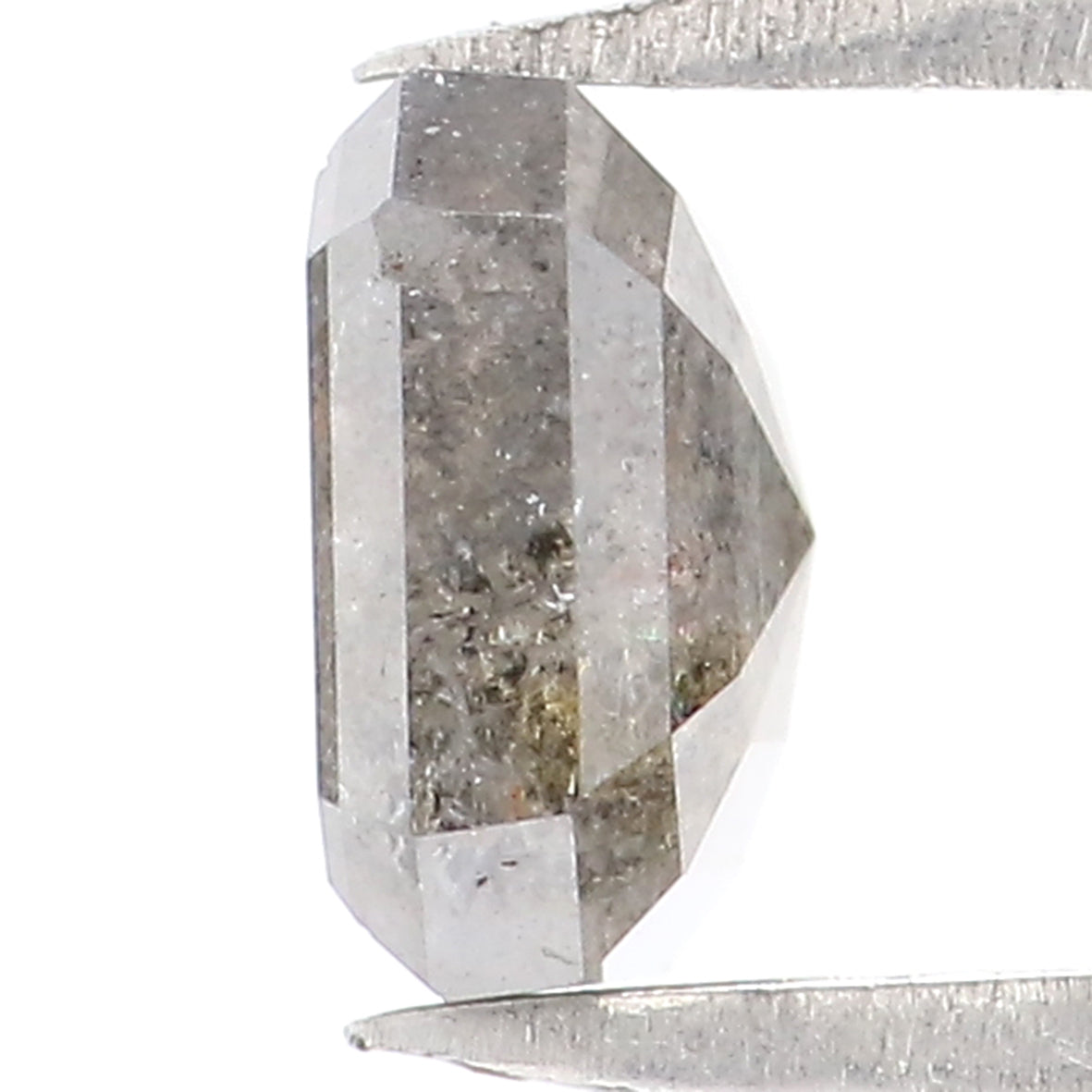 0.97 CT Natural Loose Radiant Shape Diamond Salt And Pepper Radiant Diamond 5.60 MM Natural Black Grey Color Radiant Rose Cut Diamond KQ723