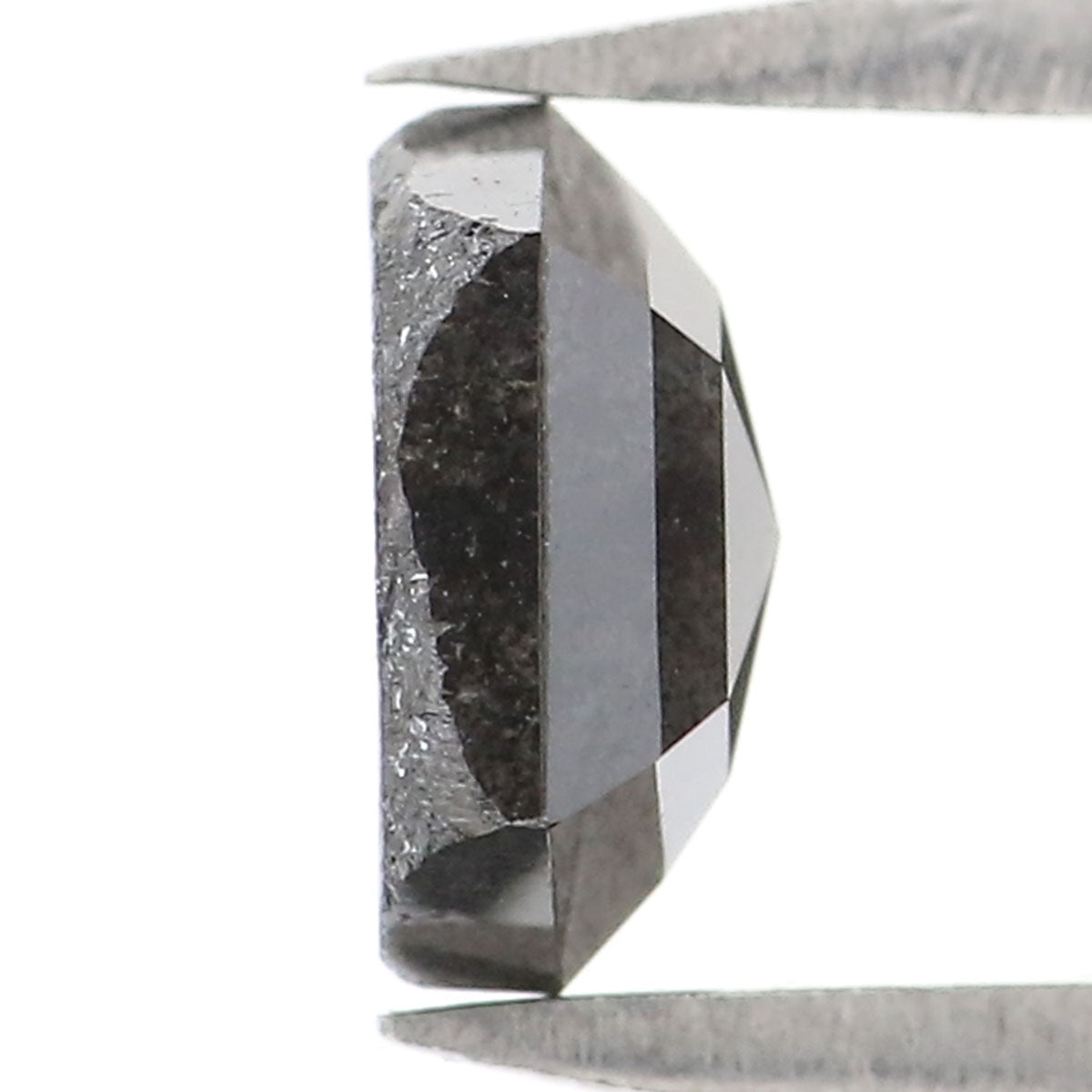 Natural Loose Hexagon Salt And Pepper Diamond Black Grey Color 0.85 CT 6.17 MM Hexagon Shape Rose Cut Diamond L2532