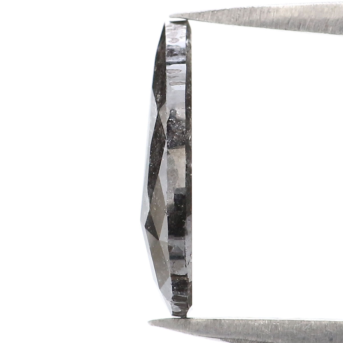 0.88 CT Natural Loose Pear Shape Diamond Salt And Pepper Pear Rose Cut Diamond 10.70 MM Black Grey Color Pear Shape Rose Cut Diamond LQ2316