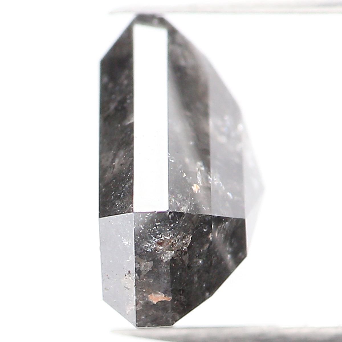 3.47 CT Natural Loose Shield Diamond Black Grey Color Diamond 8.75 MM Natural Loose Diamond Salt And Pepper Shield Rose Cut Diamond QL962