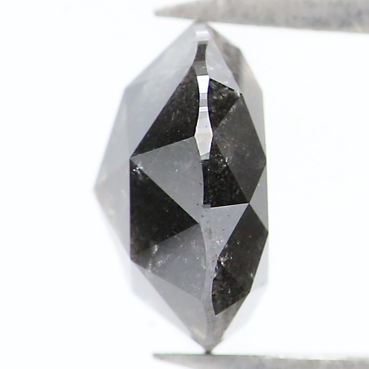 Natural Loose Rose Cut Salt And Pepper Diamond Black Grey Color 1.26 CT 6.70 MM Rose Cut Shape Diamond L278