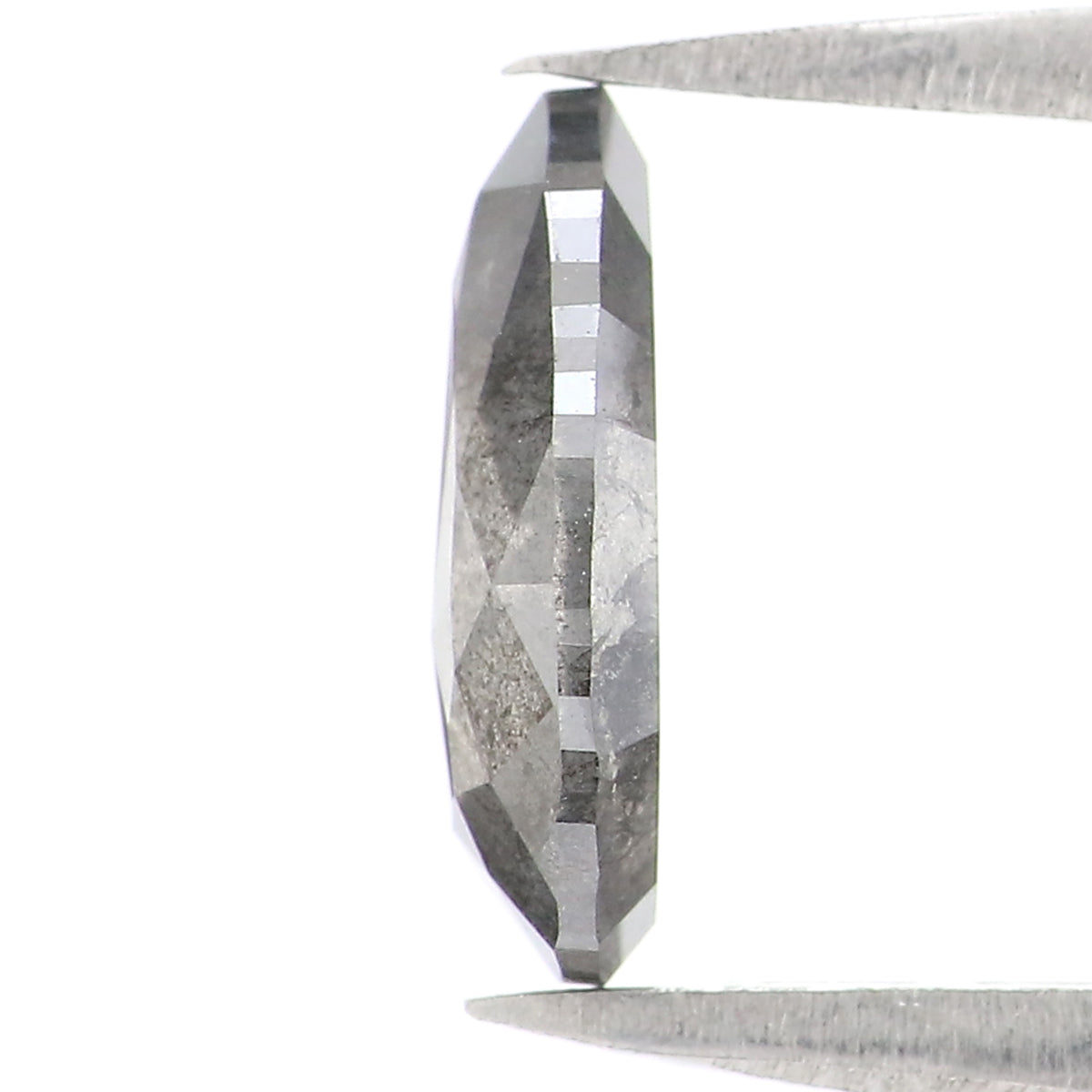 1.12 CT Natural Loose Pear Shape Diamond Salt And Pepper Pear Rose Cut Diamond 9.15 MM Black Grey Color Pear Shape Rose Cut Diamond QL2710