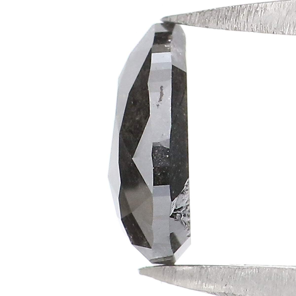 0.66 CT Natural Loose Pear Shape Diamond Salt And Pepper Pear Rose Cut Diamond 6.95 MM Black Grey Color Pear Shape Rose Cut Diamond LQ2439