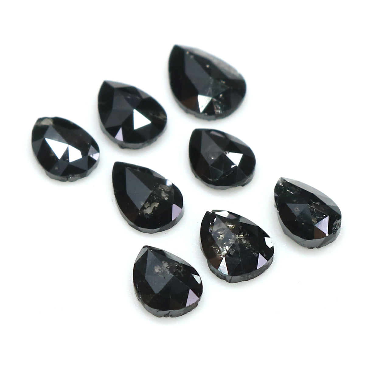 2.56 CT Natural Loose Pear Shape Diamond Black Color Pear Cut Diamond 5.20 MM Natural Loose Black Color Diamond Pear Rose Cut Diamond LQ1664