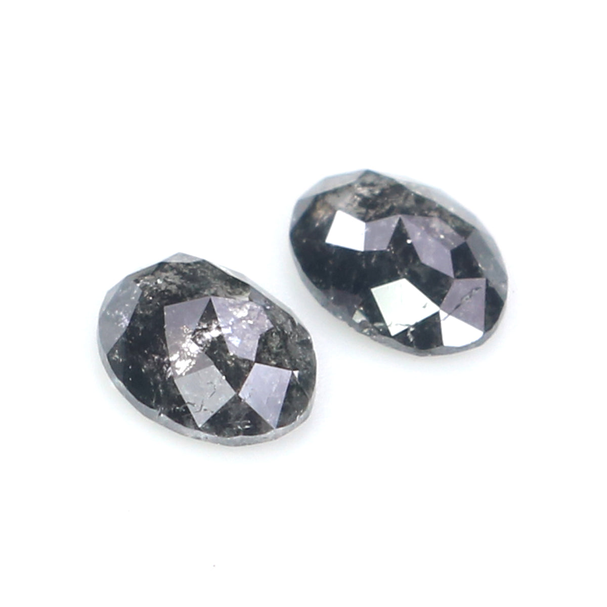 Natural Loose Oval Diamond, Salt And Pepper Oval Diamond, Natural Loose Diamond, Oval Rose Cut Diamond, 0.49 CT Oval Shape Diamond KDL2772