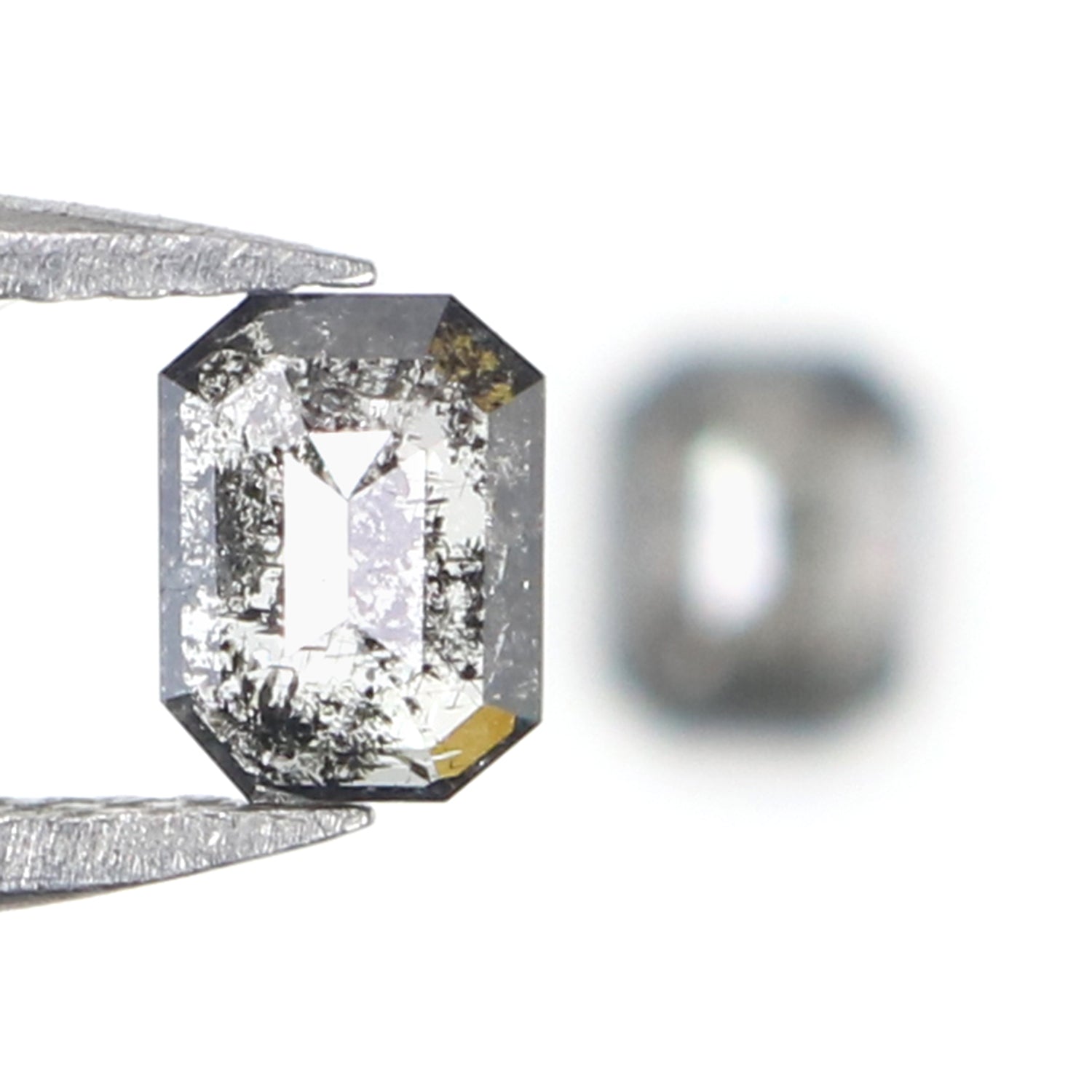 0.65 CT Natural Loose Emerald Pair Diamond Black Grey Color Emerald Cut Diamond 4.45 MM Salt And Pepper Diamond Emerald Pair Diamond QL2544