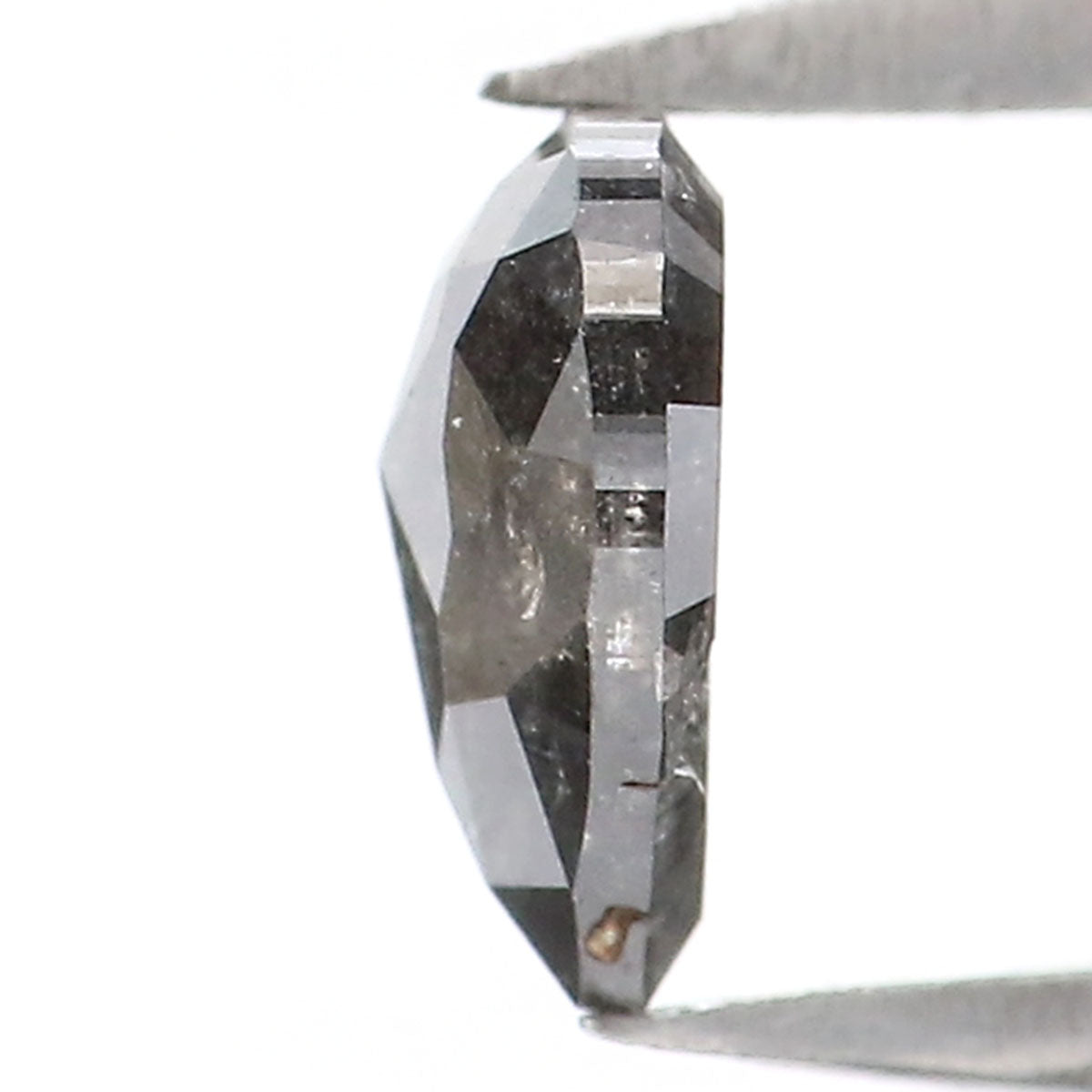 0.48 CT Natural Loose Heart Shape Diamond Salt And Pepper Heart Diamond 5.70 MM Natural Loose Black Grey Color Heart Shape Rose Cut QK2534