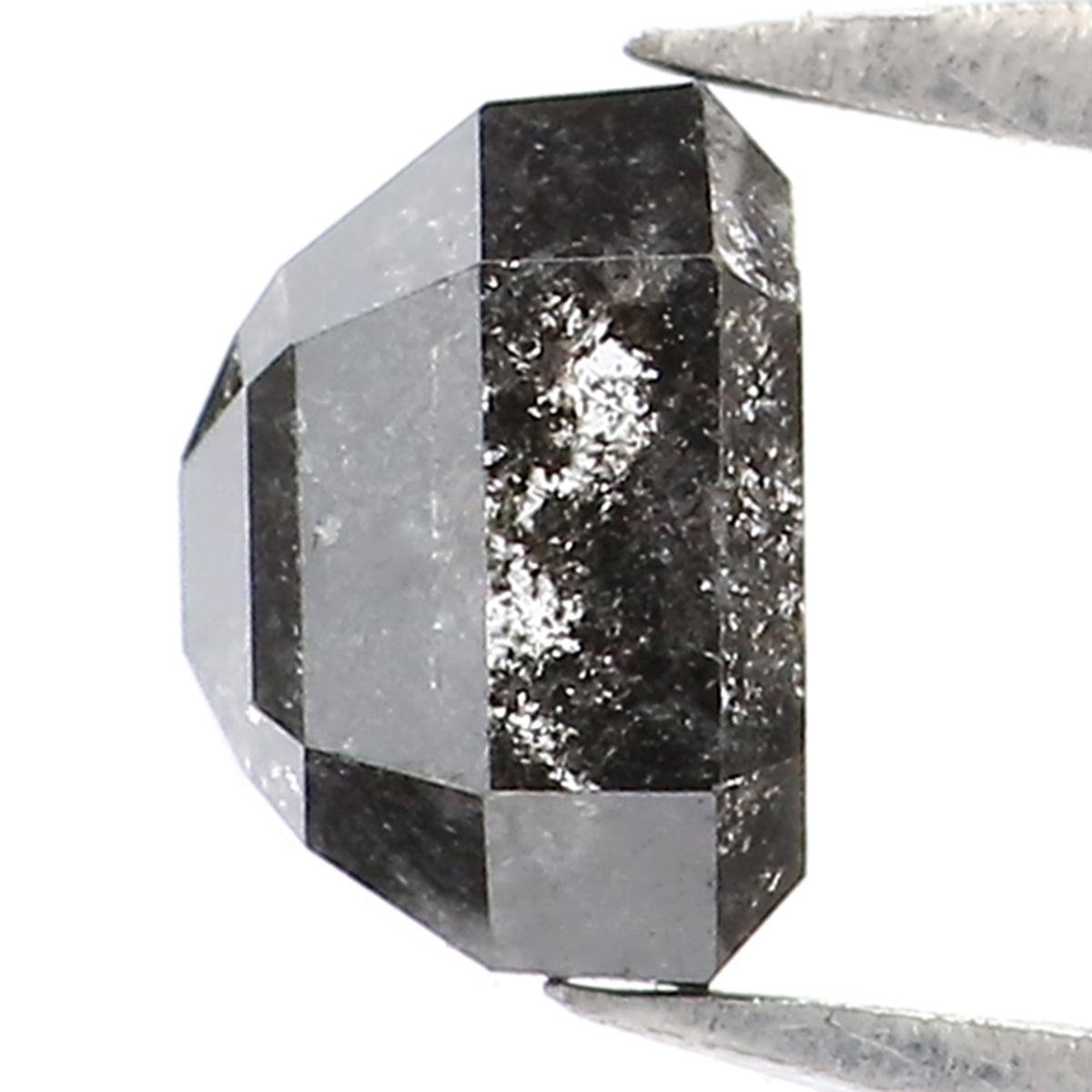 0.83 CT Natural Loose Emerald Shape Diamond Salt And Pepper Emerald Shape Diamond 5.20 MM Black Grey Color Emerald Rose Cut Diamond LQ7414