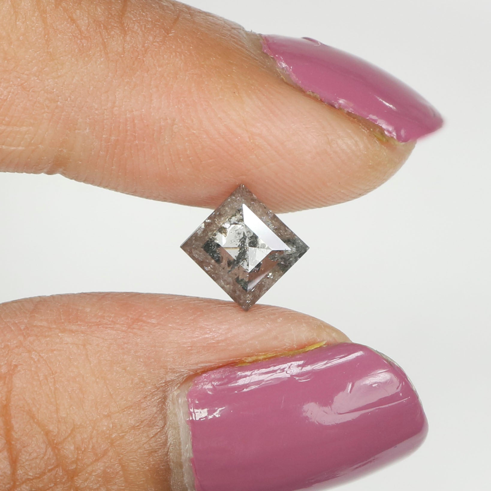 0.96 CT Natural Loose Kite Shape Diamond Salt And Pepper Kite Shape Diamond 7.80 MM Natural Black Grey Color Kite Rose Cut Diamond QL221