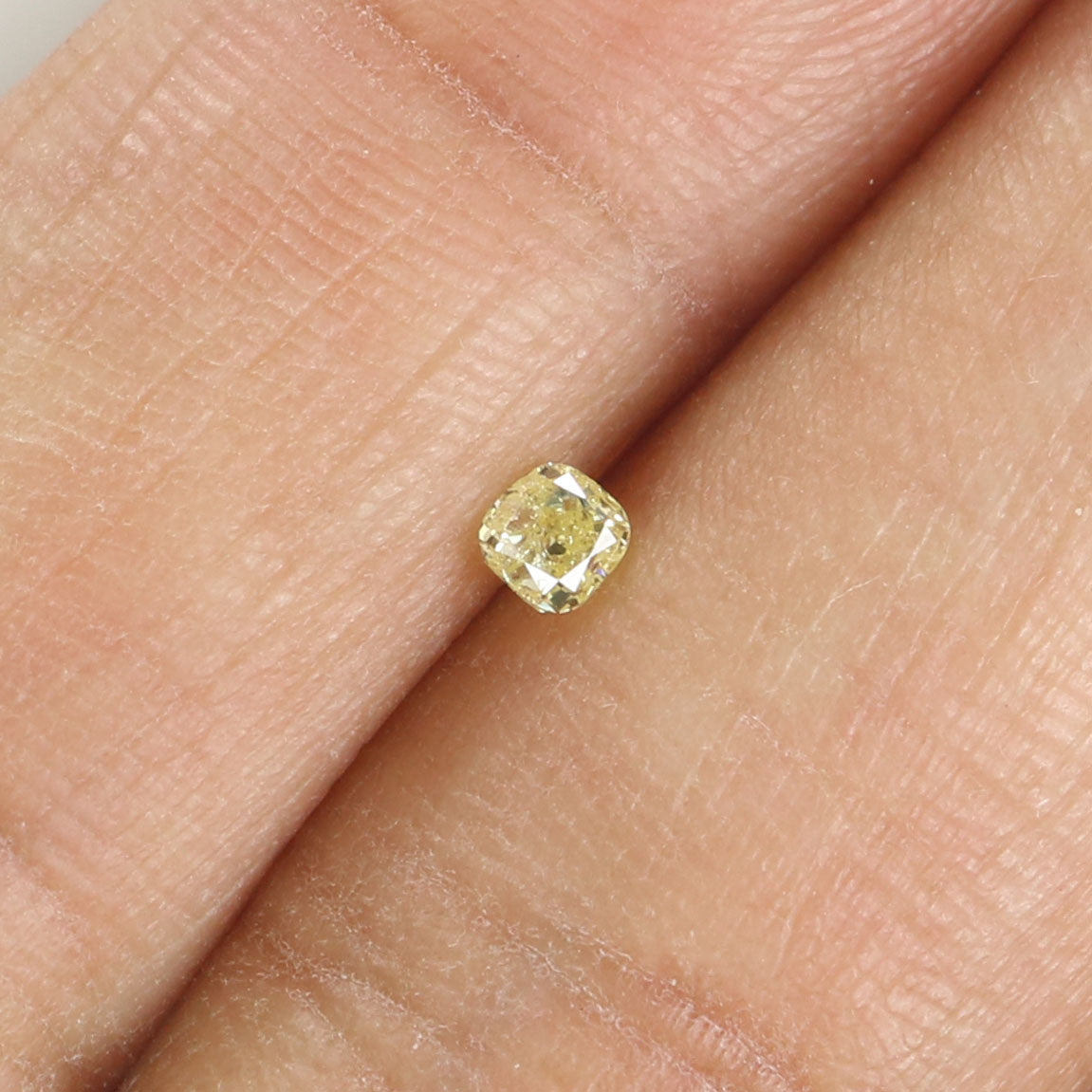 0.13 Ct Natural Loose Diamond, Cushion Diamond, Yellow Diamond, Polished Diamond, Real Diamond, Rustic Diamond, Antique Diamond L5494