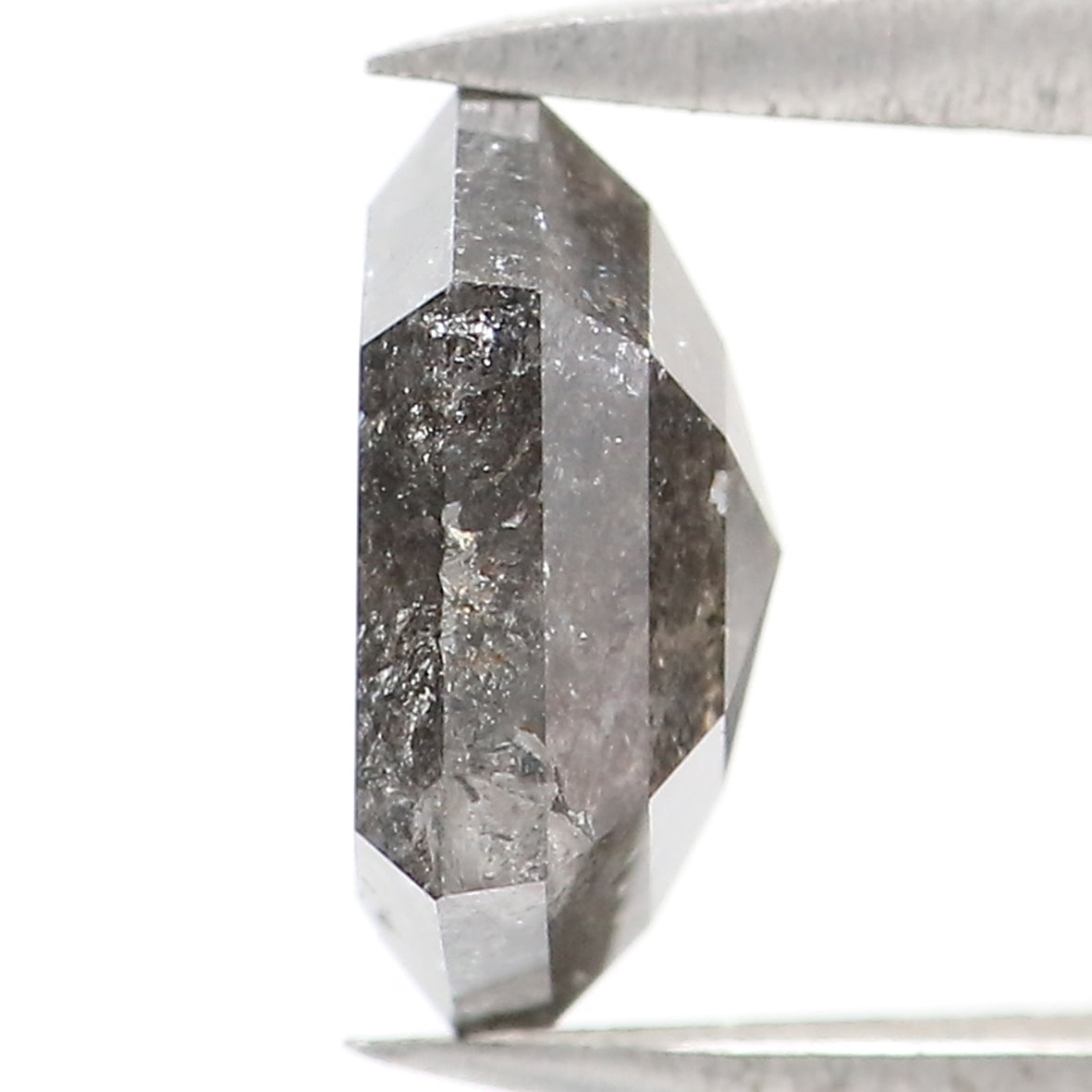 1.56 CT Natural Loose Hexagon Shape Diamond Salt And Pepper Hexagon Shape Diamond 7.85 MM Black Grey Color Hexagon Rose Cut Diamond LQ1539