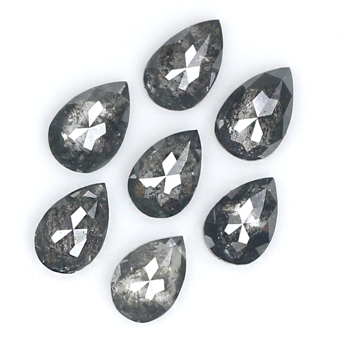 1.18 CT Natural Loose Pear Shape Diamond Salt And Pepper Pear Cut Diamond 4.30 MM Natural Black Grey Diamond Pear Rose Cut Diamond LQ1839