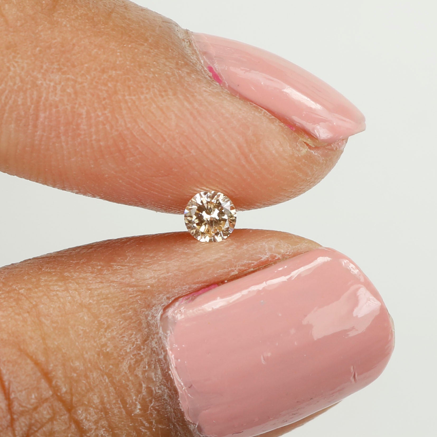 0.11 Ct Natural Loose Diamond, Orange Diamond, Round Diamond, Round Brilliant Cut Diamond, Sparkling Diamond, Rustic Diamond L5083