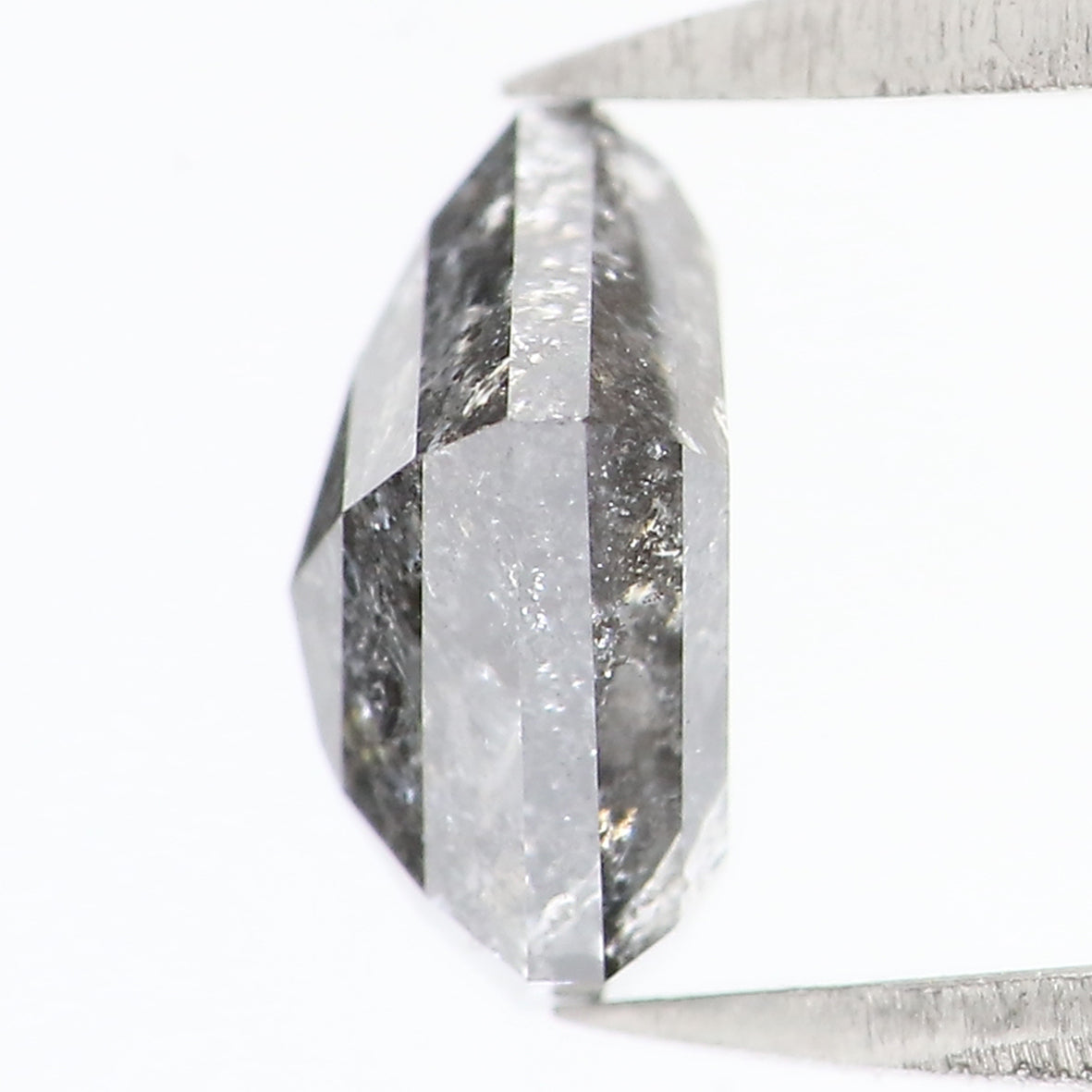 1.12 Ct Natural Loose Pentagon Shape Diamond Salt And Pepper Pentagon Cut Diamond 6.85 MM Black Gray Color Pentagon Rose Cut Diamond QL1501