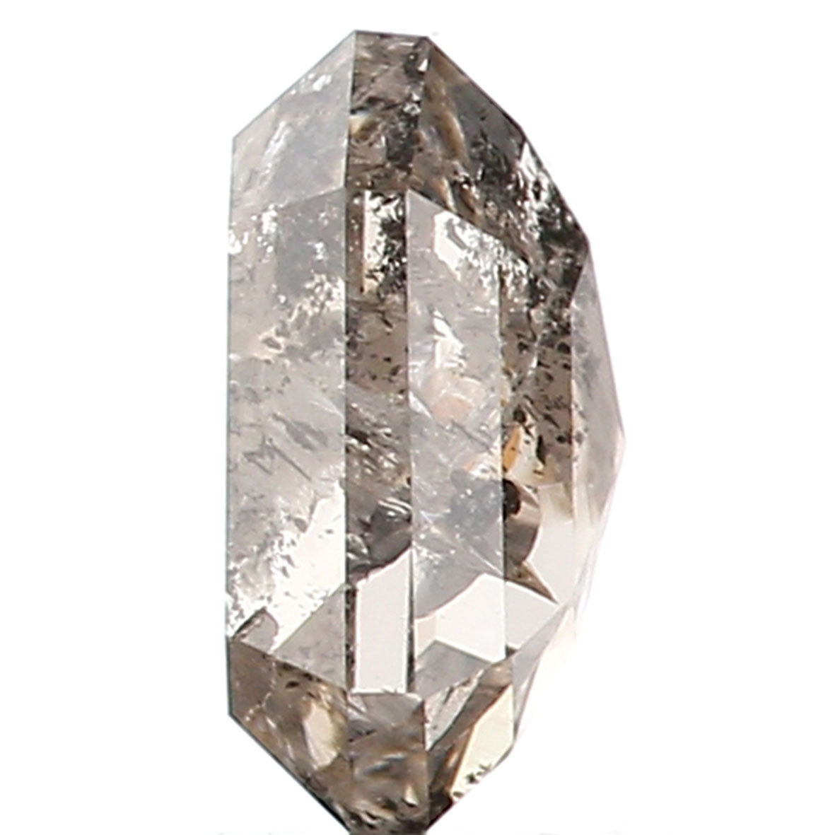 0.75 CT Natural Loose Emerald Shape Diamond Salt And Pepper Emerald Diamond 5.95 MM Black Grey Color Emerald Shape Rose Cut Diamond QL9987