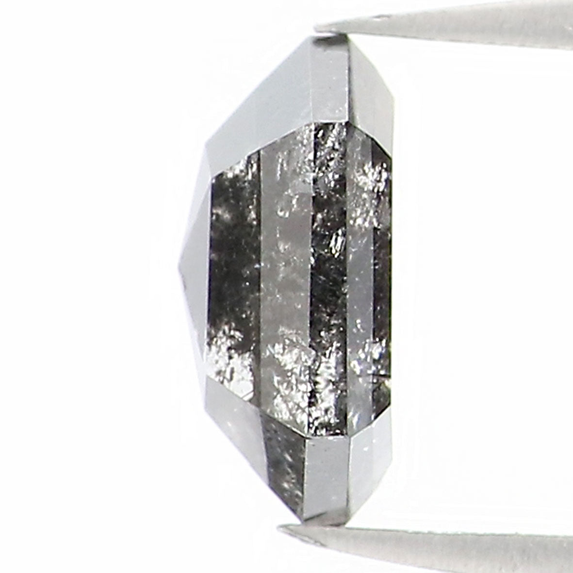 0.72 CT Natural Loose Hexagon Shape Diamond Salt And Pepper Hexagon Diamond 6.20 MM Black Grey Color Hexagon Shape Rose Cut Diamond QL1236