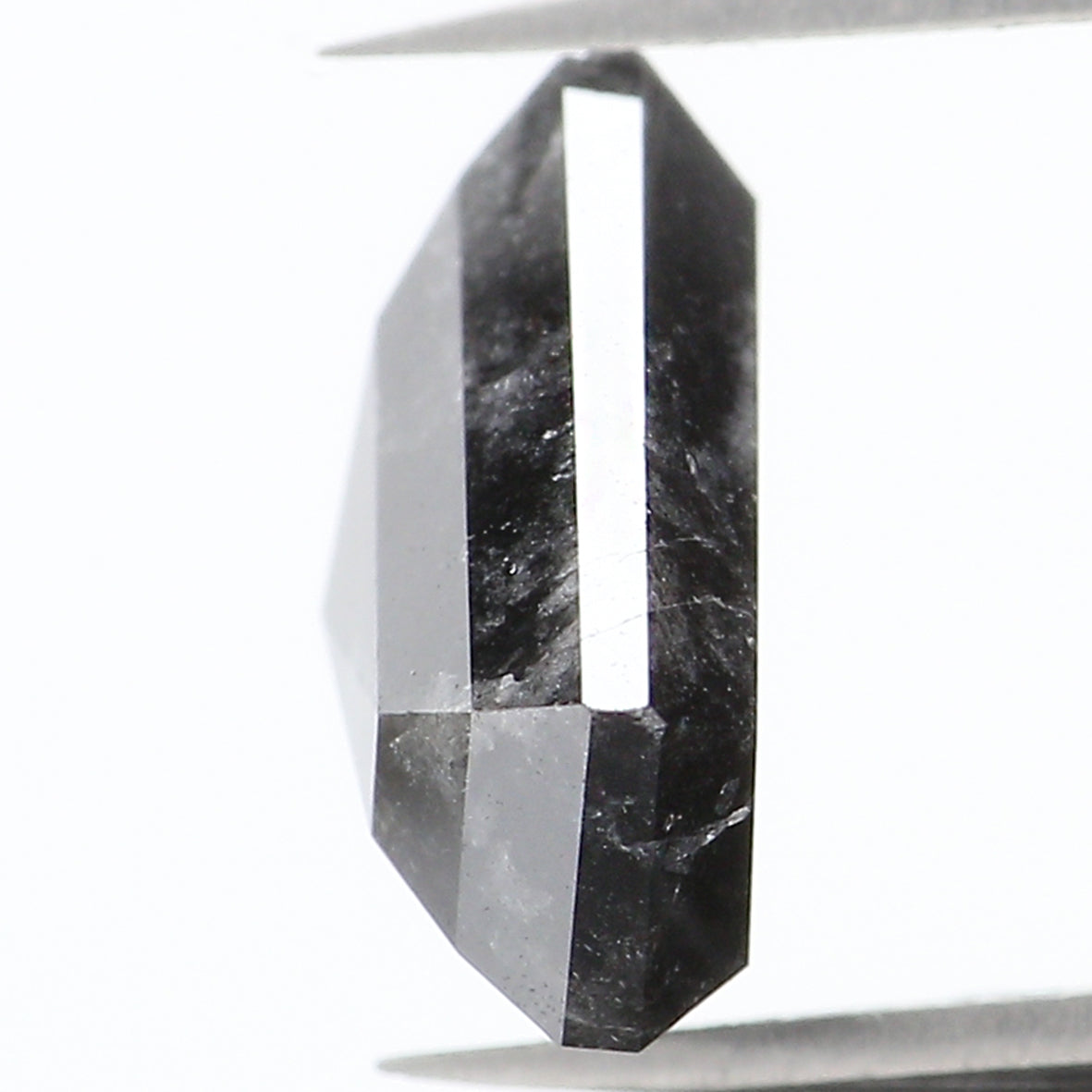 2.90 CT Natural Loose Shield Shape Diamond Salt And Pepper Shield Diamond 8.60 MM Natural Loose Black Color Shield Rose Cut Diamond QL1035