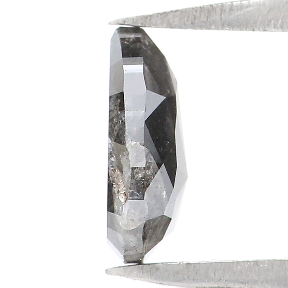 0.66 CT Natural Loose Pear Shape Diamond Salt And Pepper Pear Rose Cut Diamond 6.95 MM Black Grey Color Pear Shape Rose Cut Diamond LQ2439