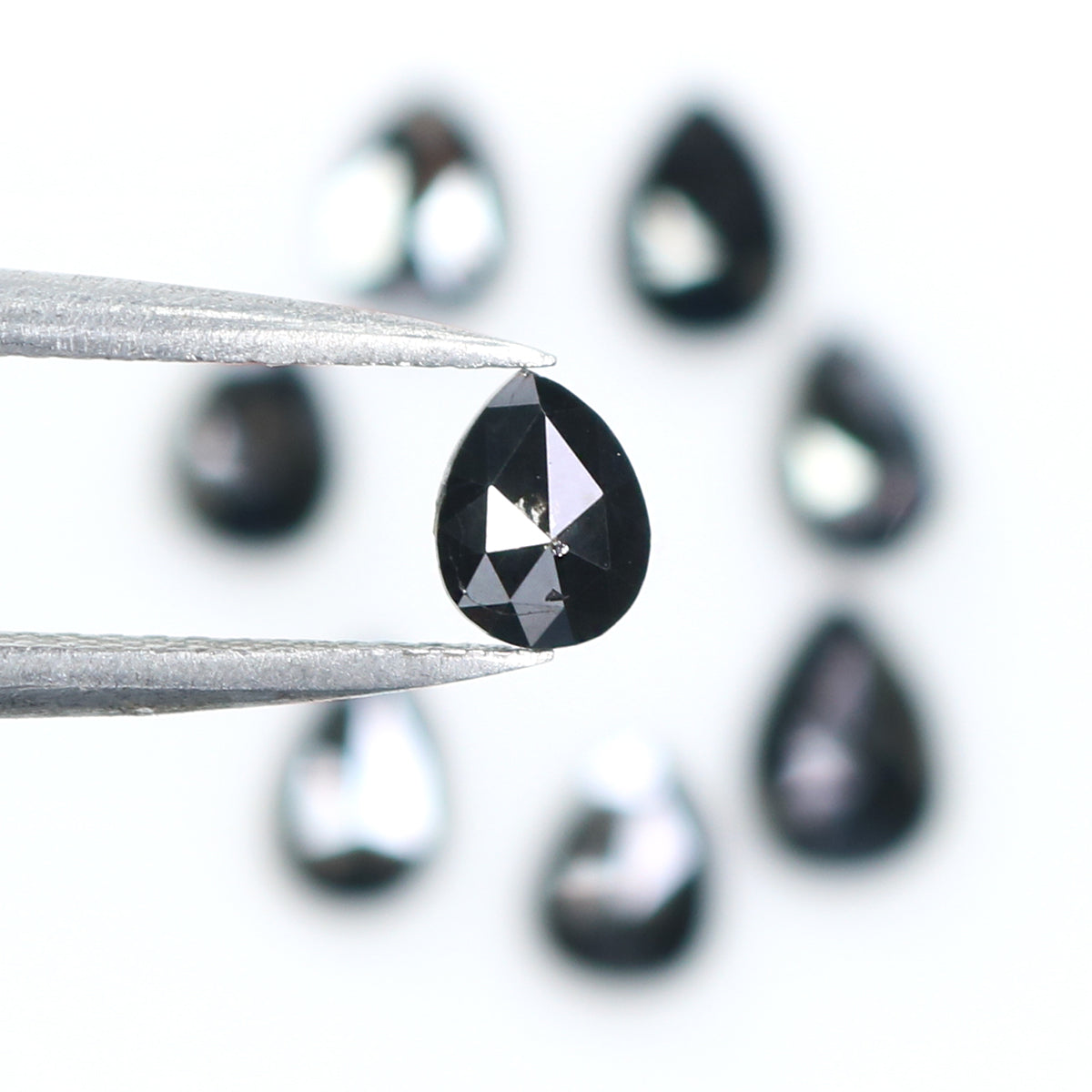 2.56 CT Natural Loose Pear Shape Diamond Black Color Pear Cut Diamond 5.20 MM Natural Loose Black Color Diamond Pear Rose Cut Diamond LQ1664