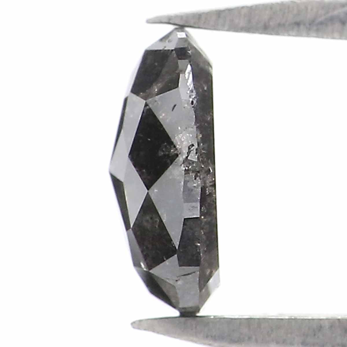 0.54 CT Natural Loose Oval Shape Diamond Salt And Pepper Oval Shape Diamond 5.95 MM Natural Black Grey Color Oval Rose Cut Diamond LQ2488