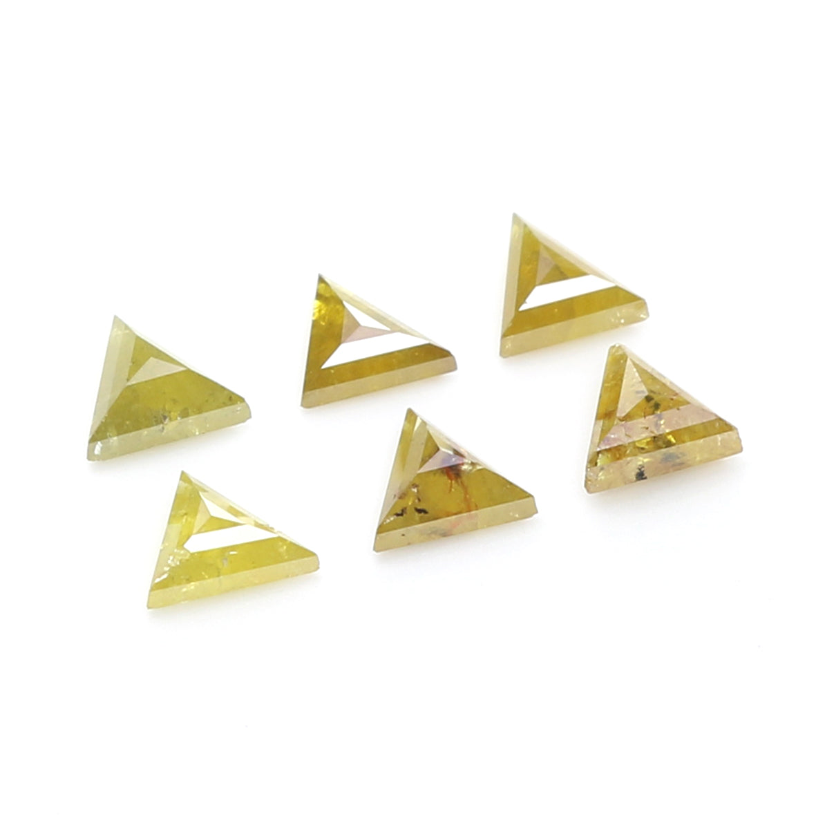 1.54 CT Natural Loose Triangle Shape Diamond Yellow Color Triangle Diamond 4.20 MM Natural Yellow Diamond Triangle Rose Cut Diamond QL2050