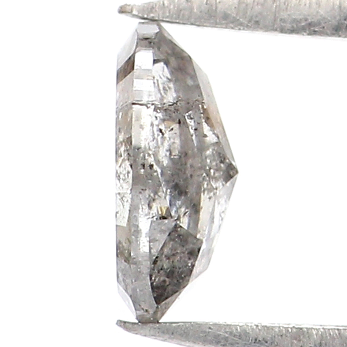 0.34 CT Natural Loose Oval Shape Diamond Salt And Pepper Oval Rose Cut Diamond 5.30 MM Black Grey Color Oval Shape Rose Cut Diamond KQ2281