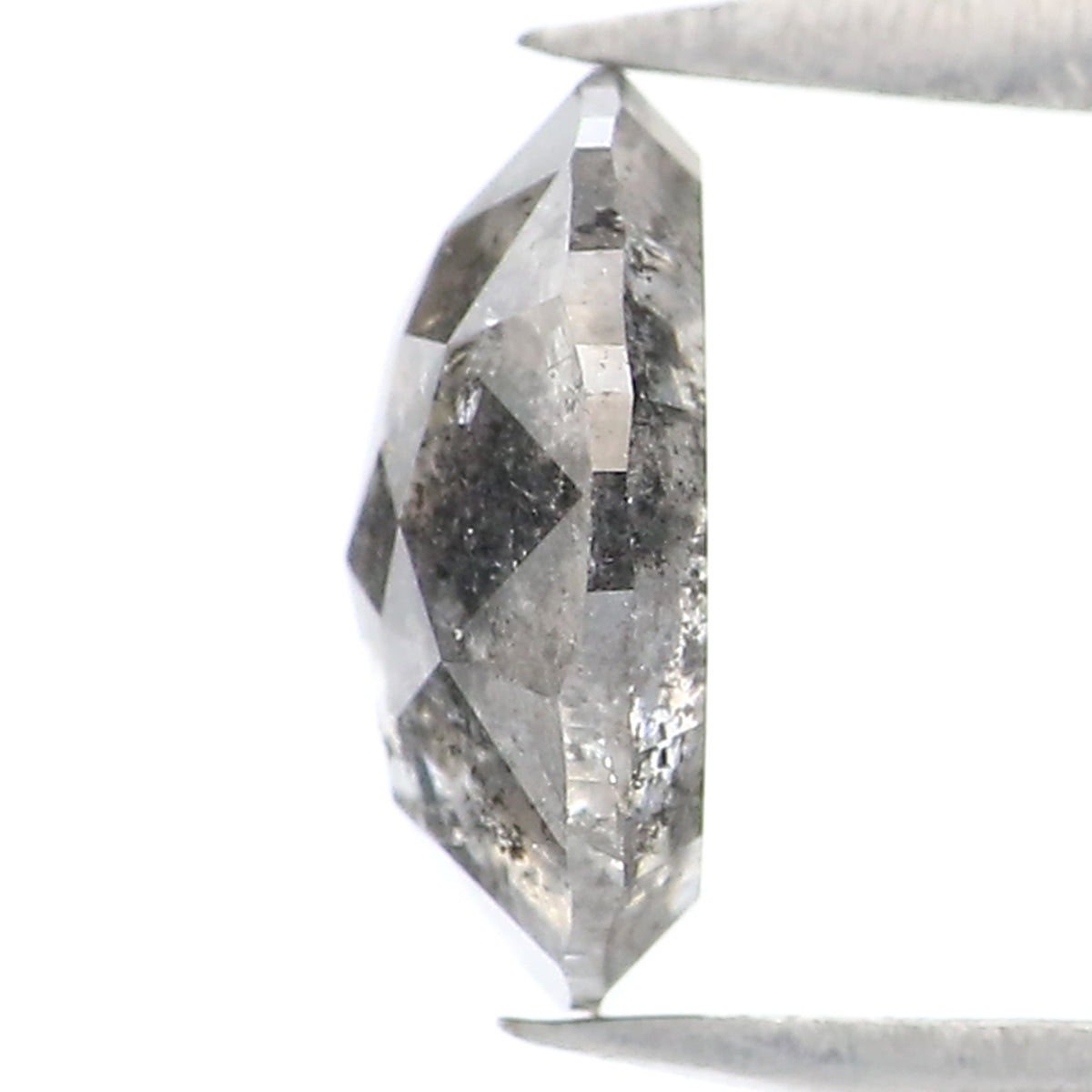 1.03 CT Natural Loose Oval Shape Diamond Salt And Pepper Oval Diamond 7.30 MM Natural Diamond Black Grey Color Oval Rose Cut Diamond LQ2208