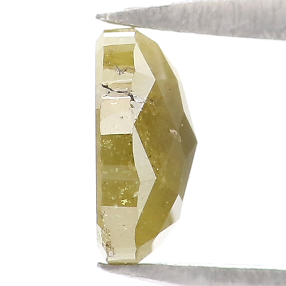 0.57 CT Natural Loose Oval Shape Diamond Yellow Color Oval Cut Diamond 5.70 MM Natural Loose Green Color Oval Shape Rose Cut Diamond KQ2475