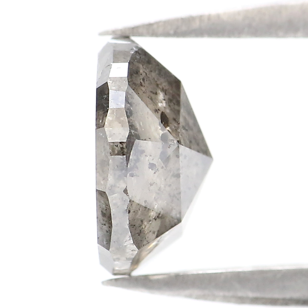 1.83 Ct Natural Loose Round Rose Cut Diamond Black Grey Color Rose Cut Diamond 7.75 MM Natural Loose Salt And Pepper Rose Cut Diamond QL2188