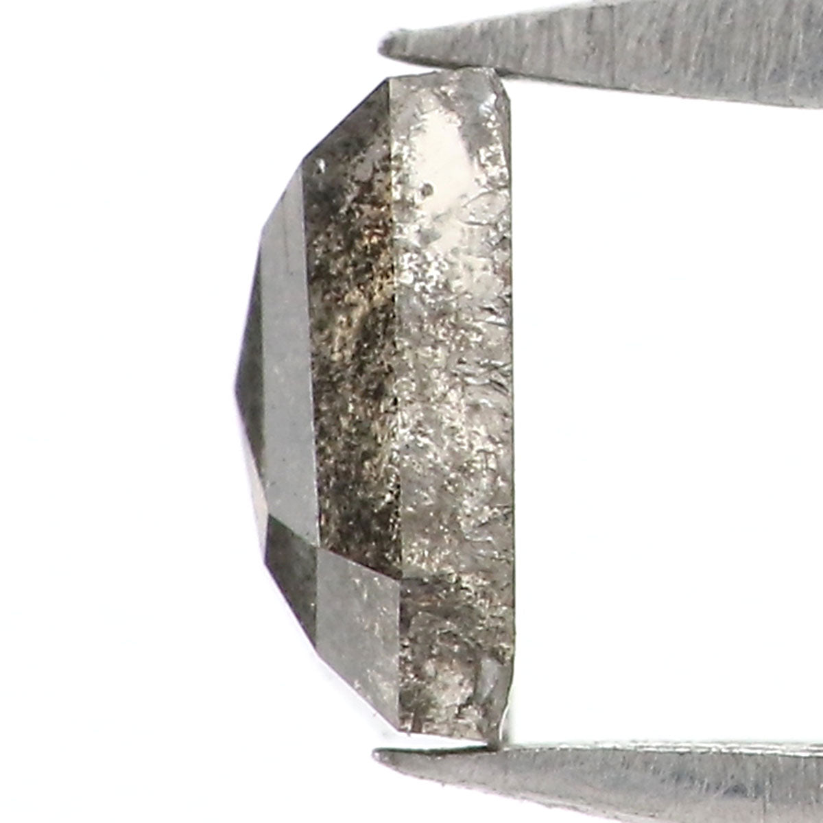 Natural Loose Coffin Salt And Pepper Diamond Black Grey Color 0.38 CT 4.70 MM Coffin Shape Rose Cut Diamond L8819