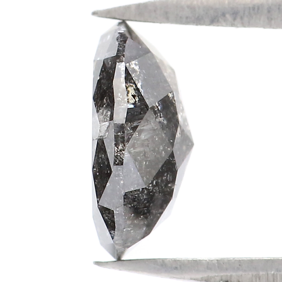1.18 Ct Natural Loose Oval Shape Diamond Salt And Pepper Oval Diamond 7.45 MM Natural Diamond Black Grey Color Oval Rose Cut Diamond QL2273