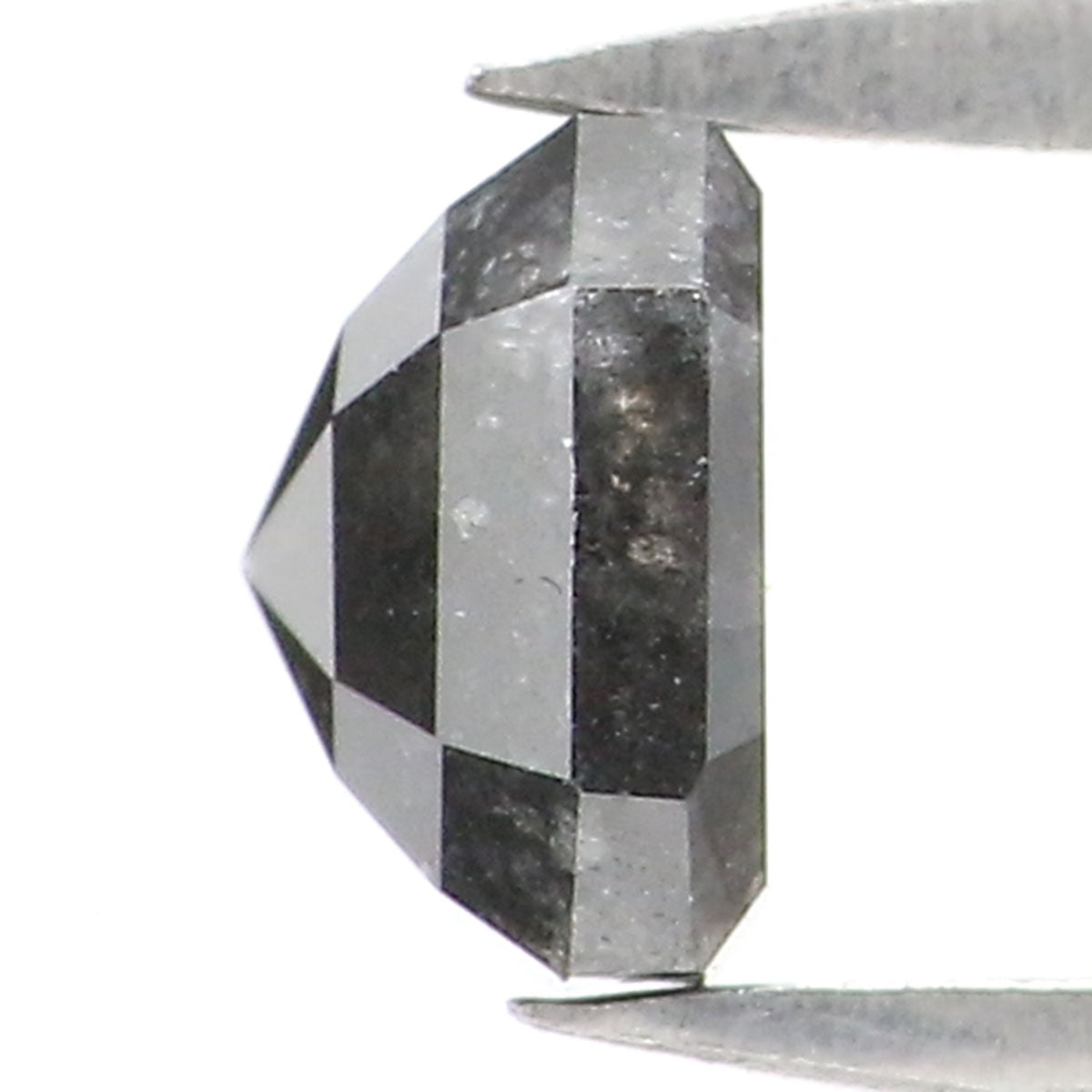 Natural Loose Radiant Salt And Pepper Diamond Black Grey Color 0.69 CT 4.85 MM Radiant Shape Rose Cut Diamond L8147