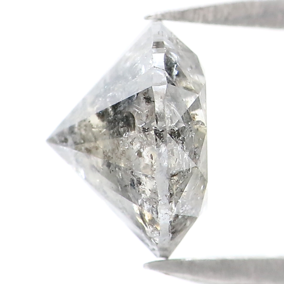 1.31 CT Natural Loose Round Shape Diamond Black Grey Color Round Cut Diamond 6.75 MM Salt And Pepper Round Brilliant Cut Diamond QL2032