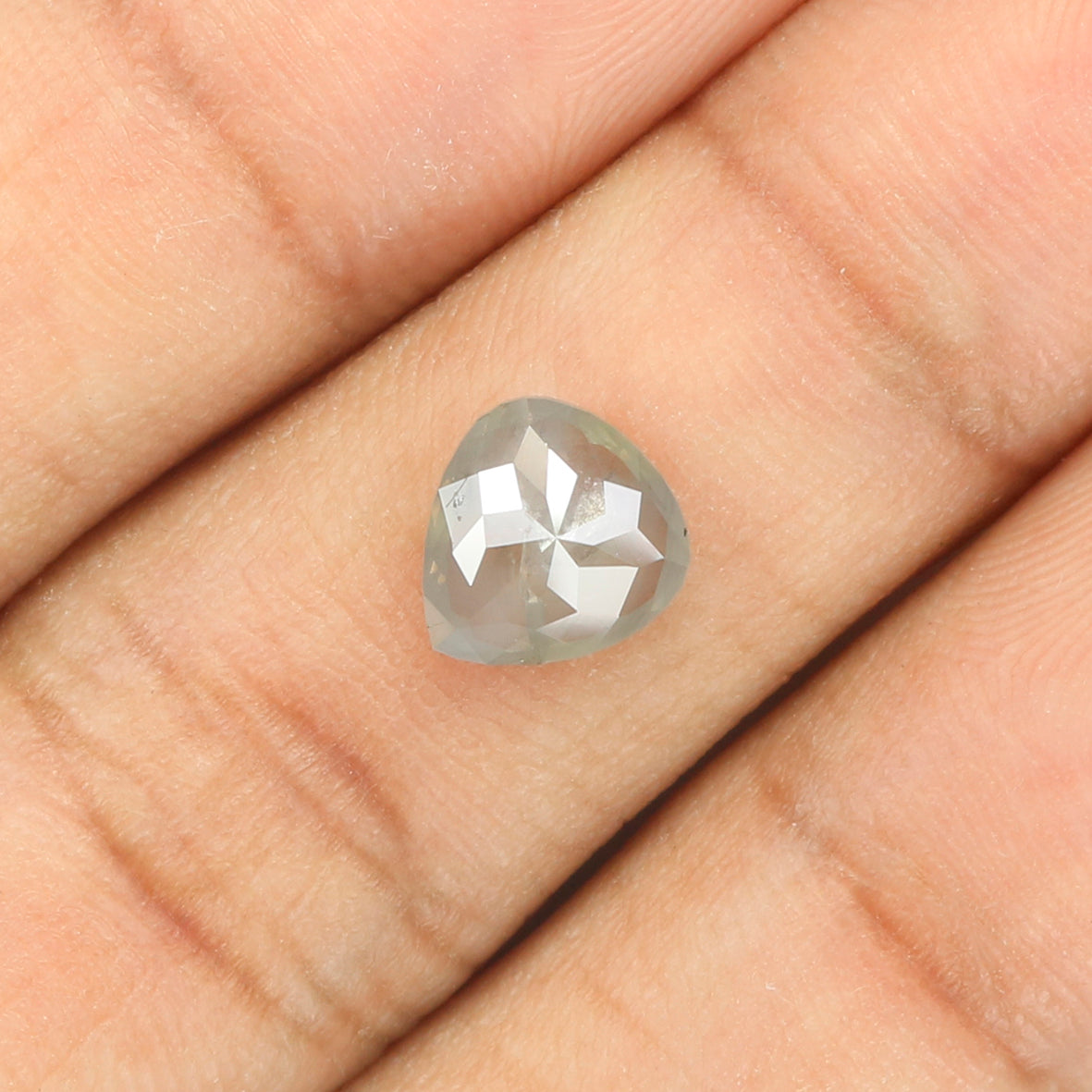 1.30 Ct Natural Loose Heart Shape Diamond Milky Grey Color Heart Diamond 7.80 MM Natural Diamond Grey Color Heart Rose Cut Diamond QL7227