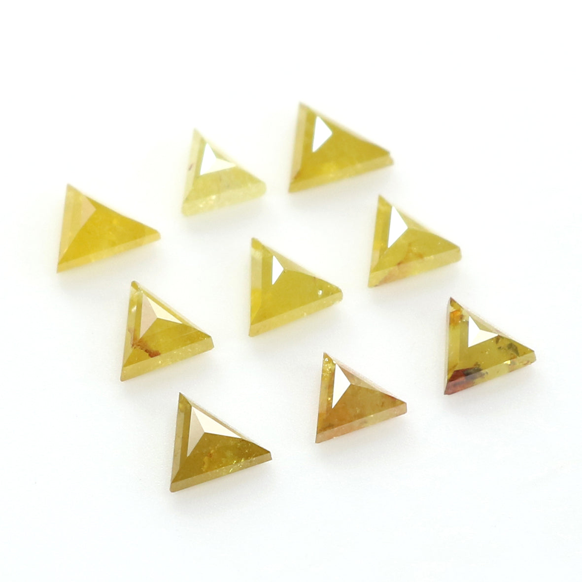 1.28 CT Natural Loose Triangle Shape Diamond Yellow Color Triangle Diamond 3.40 MM Natural Yellow Diamond Triangle Rose Cut Diamond QL2052