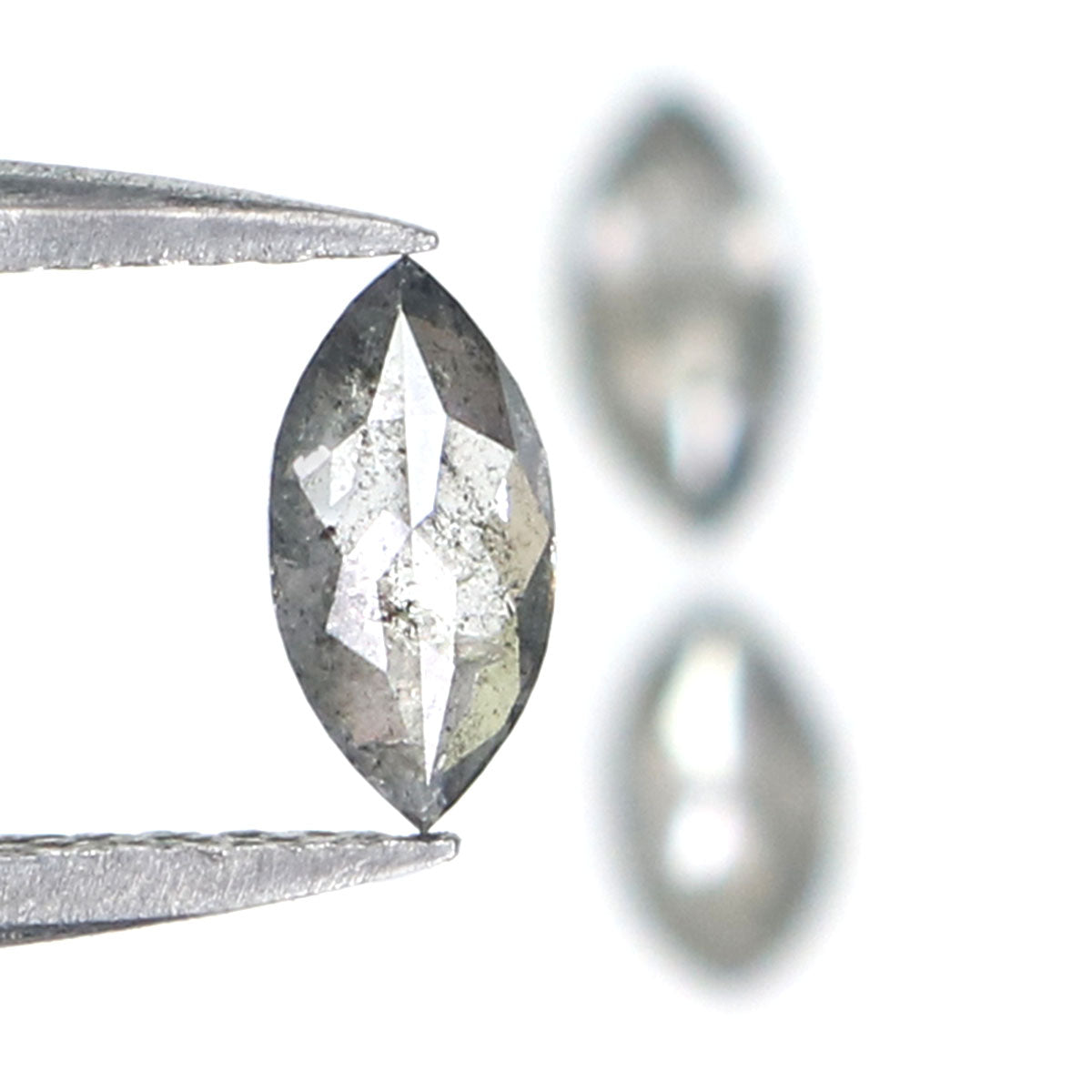 0.55 CT Natural Loose Marquise Shape Diamond Salt And Pepper Marquise Cut Diamond 4.80 MM Black Grey Color Marquise Rose Cut Diamond QL2458