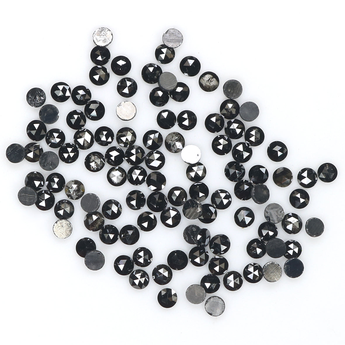 2.54 CT Natural Loose Round Rose Cut Diamond Black Color Round Shape Diamond 1.80 MM Natural Loose Black Color Round Rose Cut Diamond LQ1869